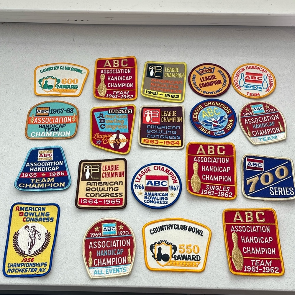 Vintage bowling patches